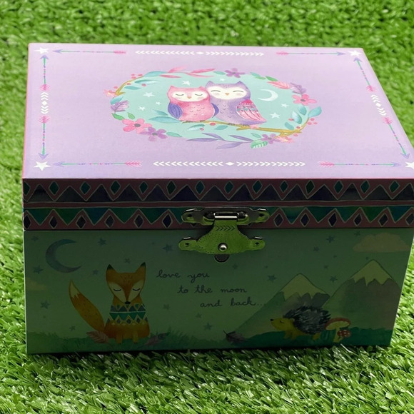 Woodland Animal Musical Jewelry Box, Pink/Purple, NIB - Picture 12 of 13